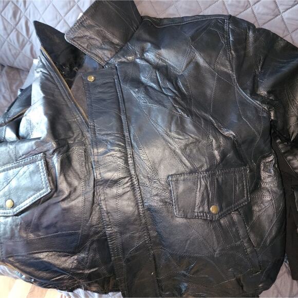NAPOLINE NWT MENS LEATHER BOMBER JACKET. SIZE XL - Picture 13 of 14